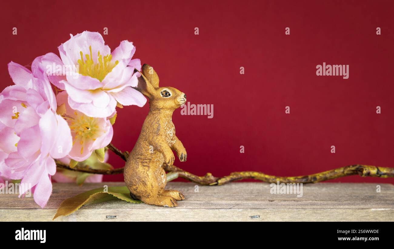 An image of an Easter decoration rabbit and cherry blossoms Stock Photo ...