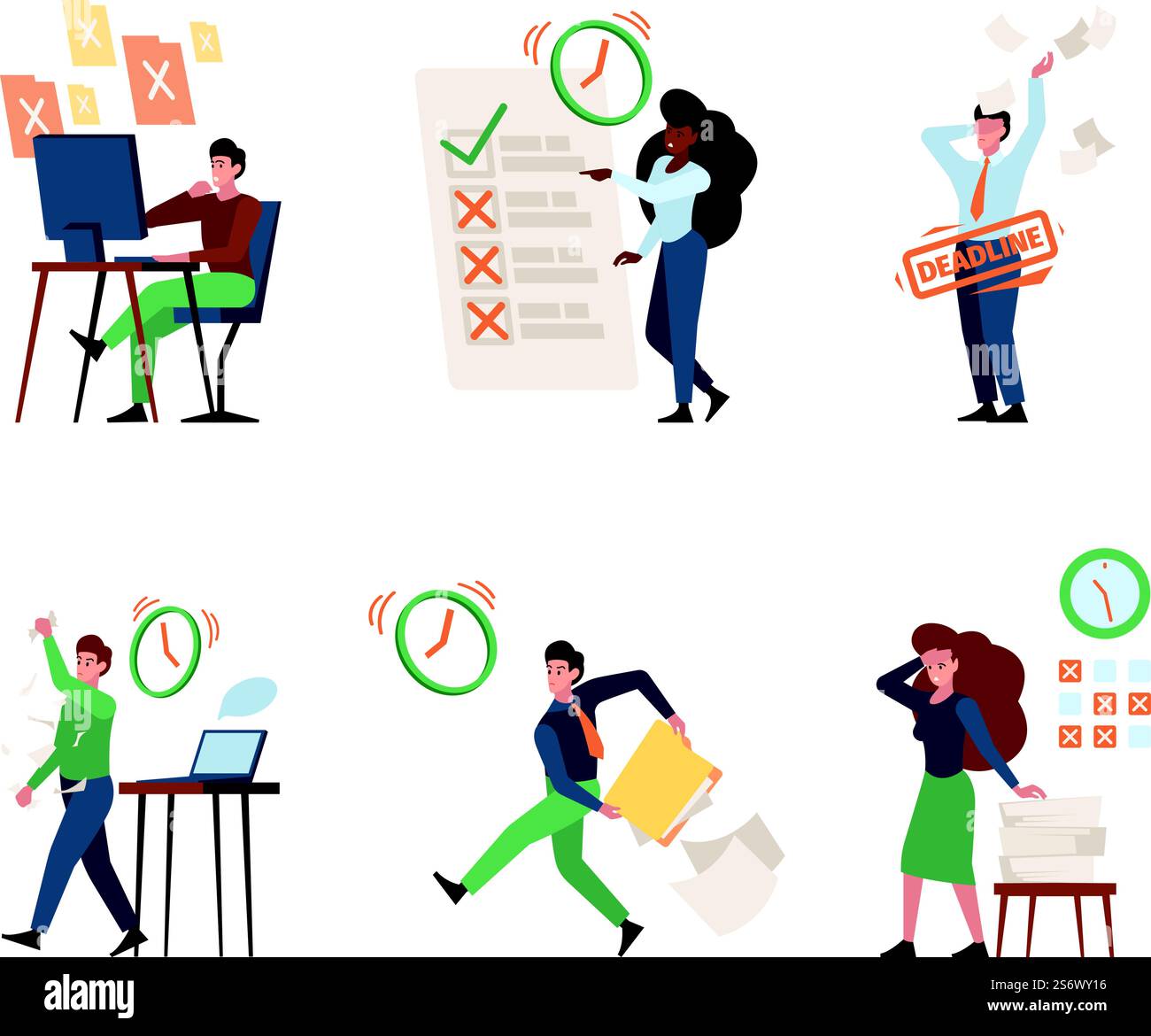 Bad time management working late Stock Vector Images - Alamy