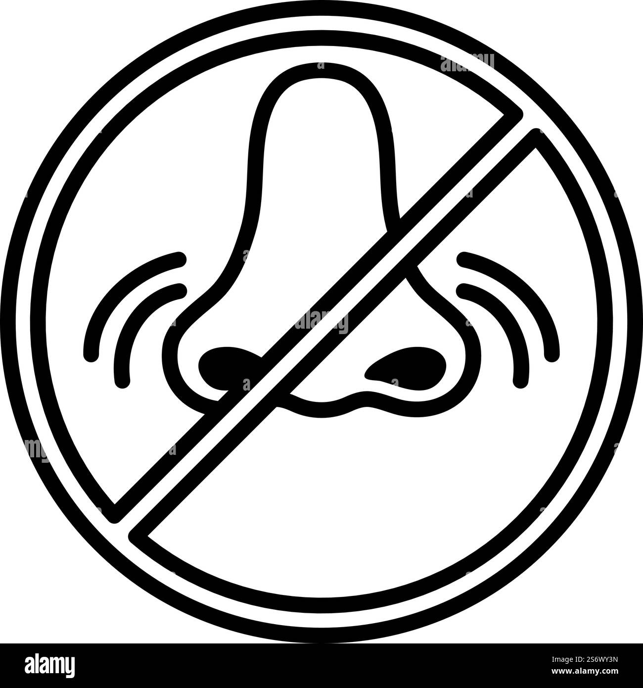 Sneezing Nose Icon. Bold outline design with editable stroke width ...