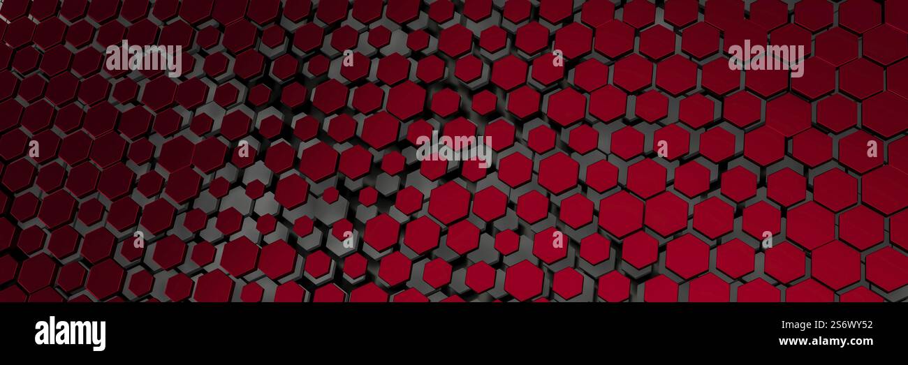 3d illustration of a dark red hexagon background Stock Photo - Alamy