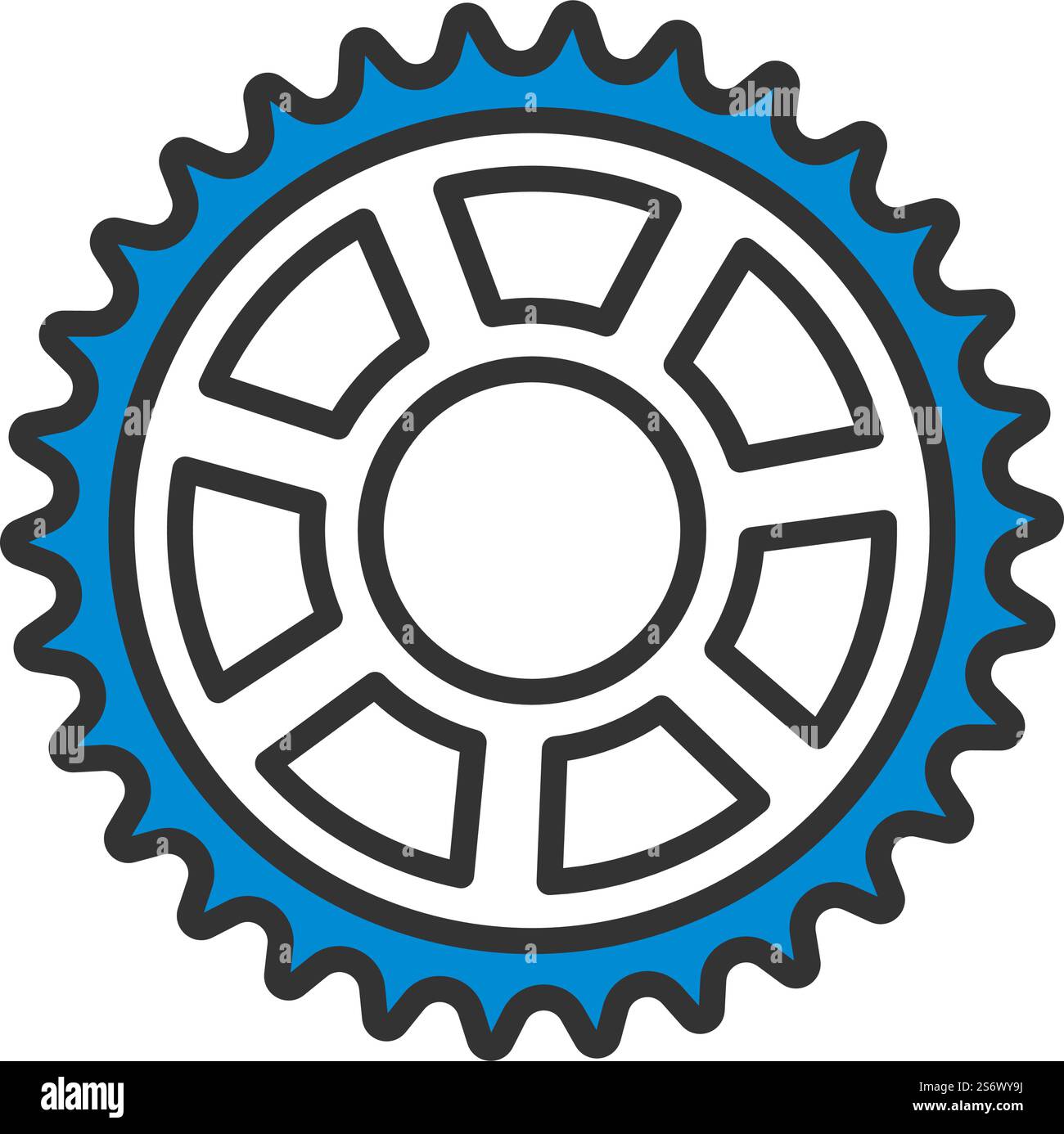Bike Gear Star Icon. Editable Bold Outline With Color Fill Design ...