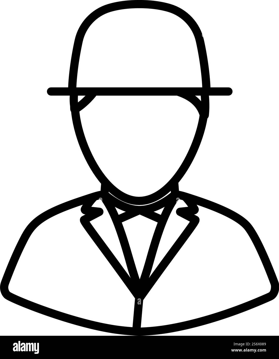 Detective Icon. Bold outline design with editable stroke width. Vector ...