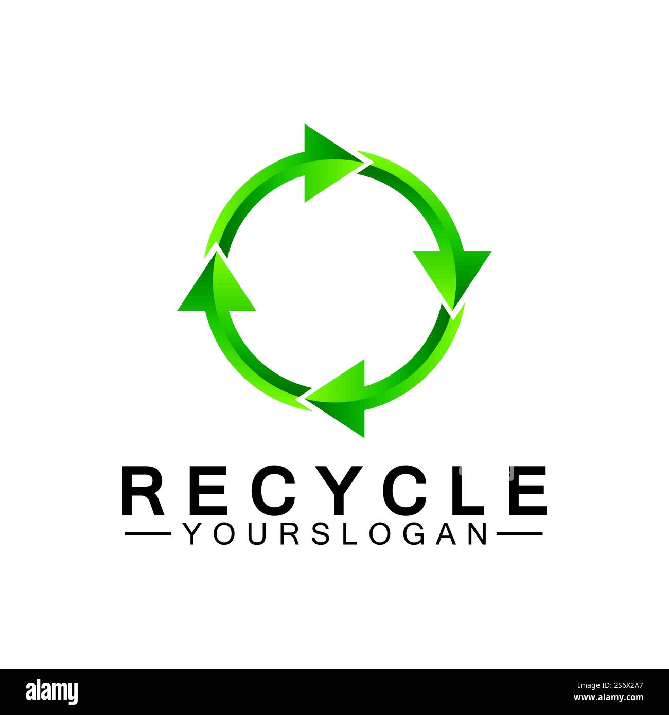 green arrow recycle logo vector icon template Stock Vector Image & Art ...