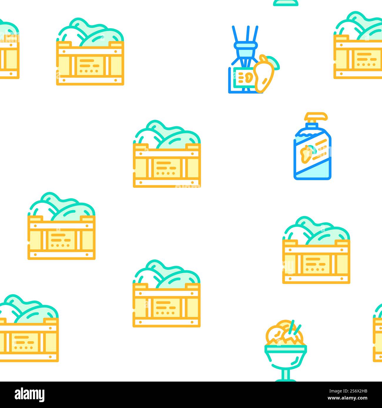 Mango Tropical Fruit Vector Seamless Pattern Color Line Illustration. Mango Tropical Fruit Vector Seamless Pattern Stock Vector