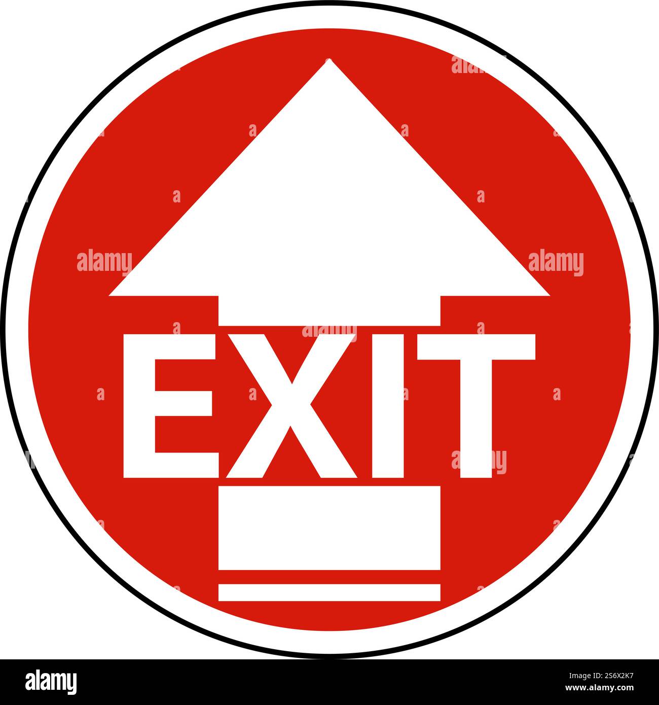 Exit Arrow Floor Sign On White Background Stock Vector