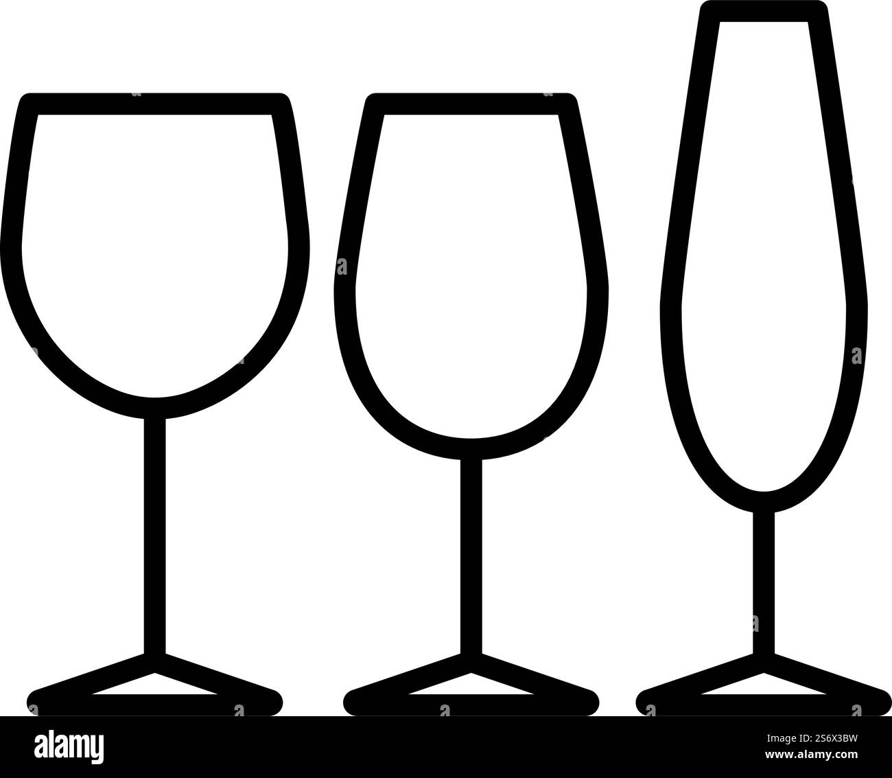Icon Of Glasses Set. Bold outline design with editable stroke width ...