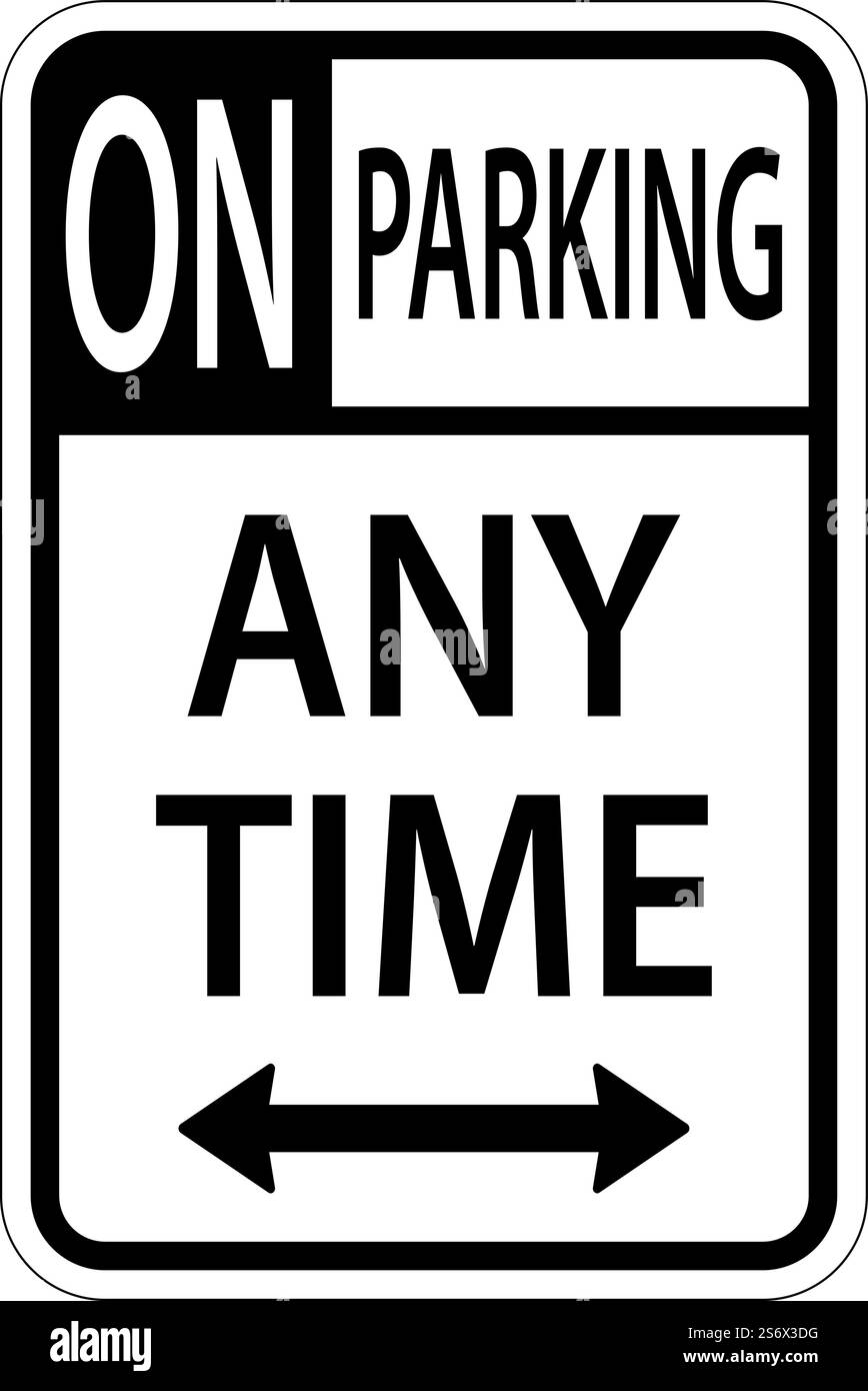 Usa parking road sign Black and White Stock Photos & Images - Alamy
