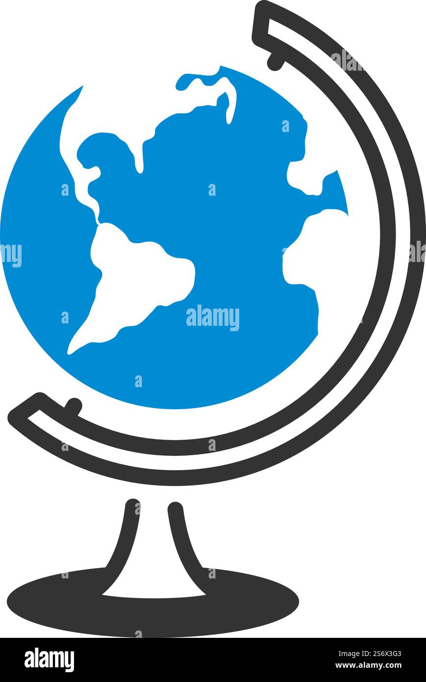 Icon Of Globe. Editable Bold Outline With Color Fill Design. Vector ...