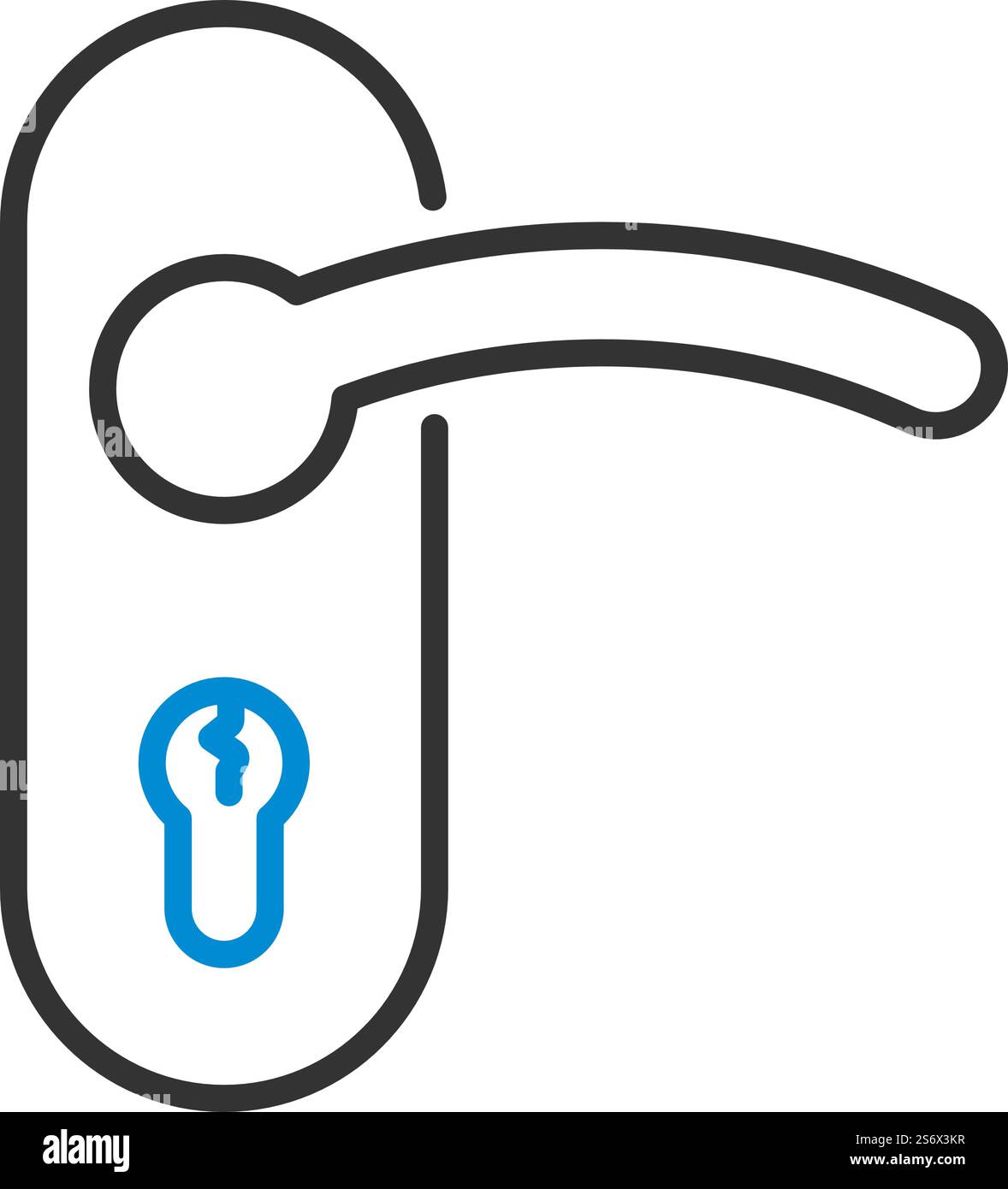 Door Handle Icon. Bold outline design with editable stroke width ...