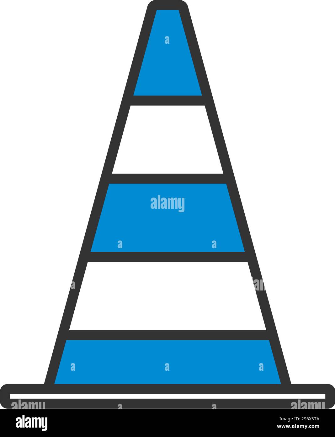 Icon Of Traffic Cone. Editable Bold Outline With Color Fill Design ...