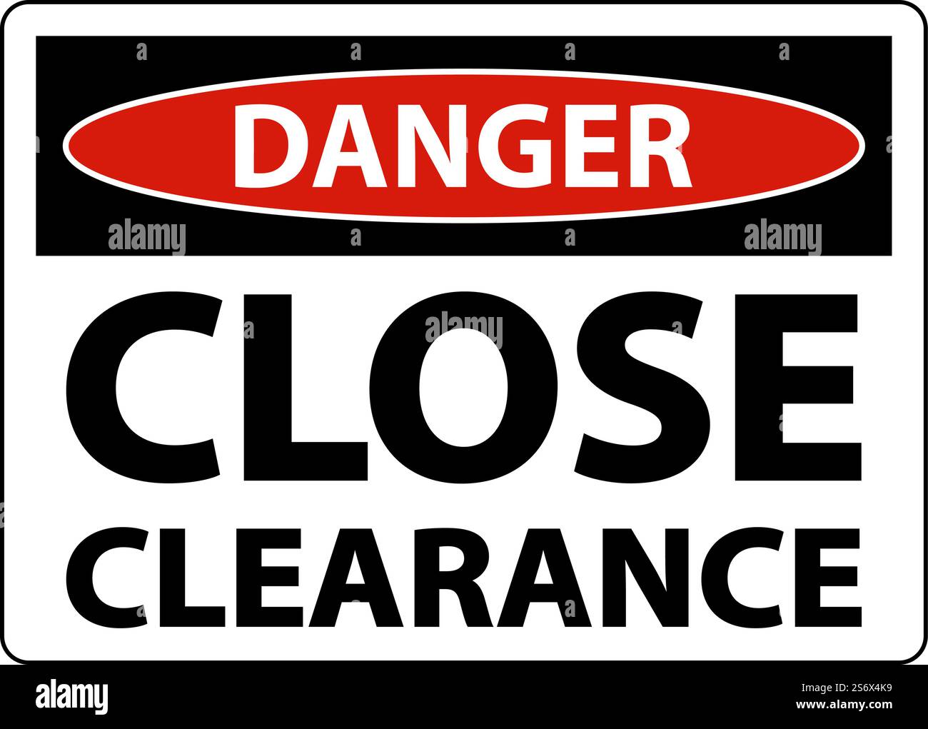 Danger Close Clearance Sign On White Background Stock Vector