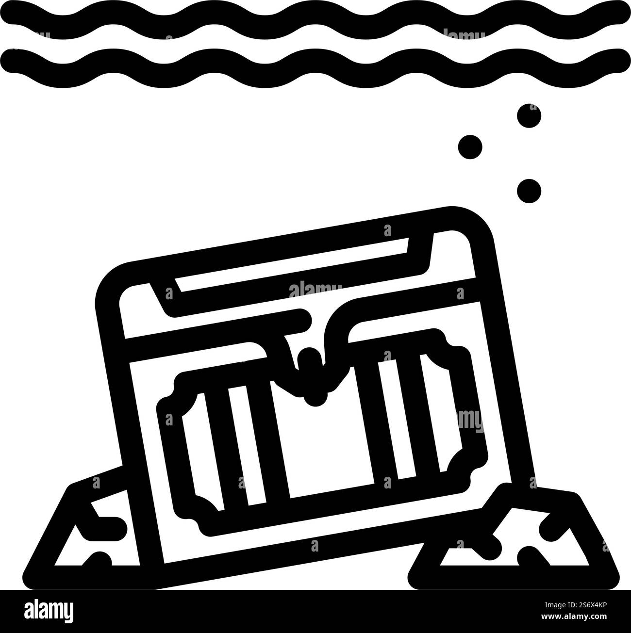 treasures underwater line icon vector. treasures underwater sign ...