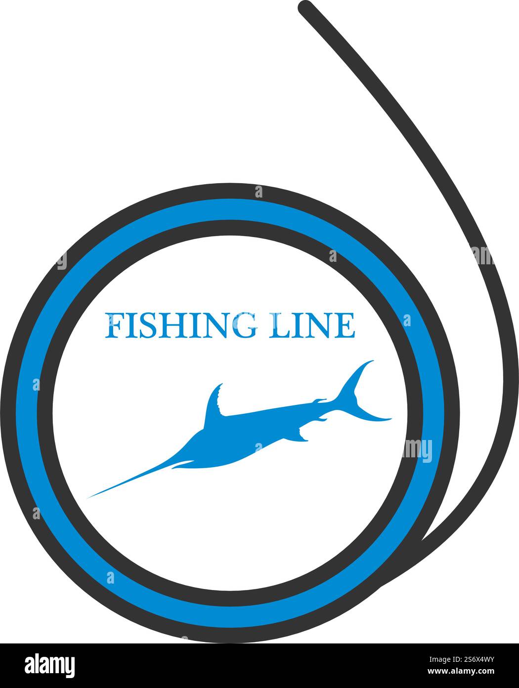 Icon Of Fishing Line. Editable Bold Outline With Color Fill Design ...