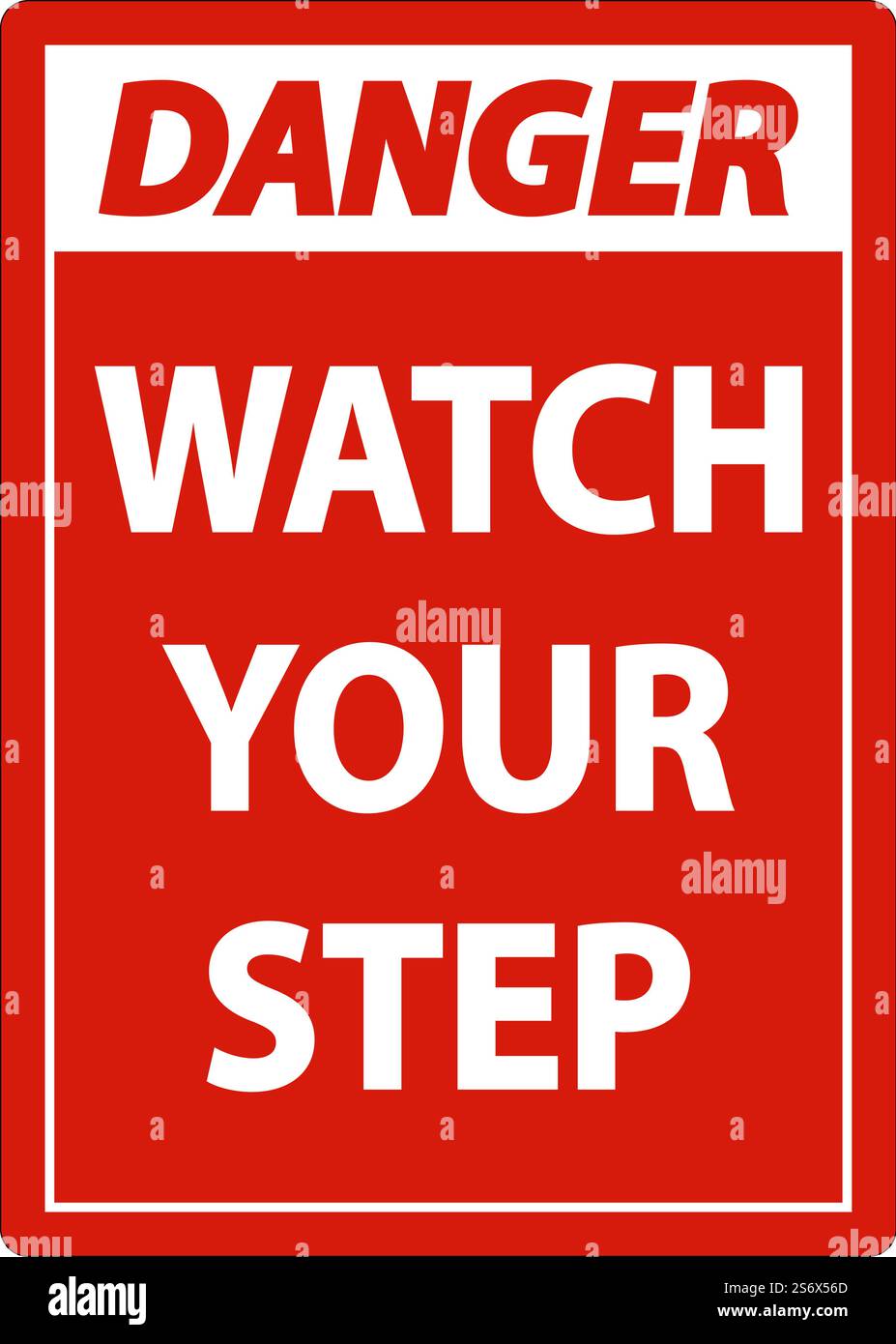 Danger Watch Your Step Sign On White Background Stock Vector Image ...
