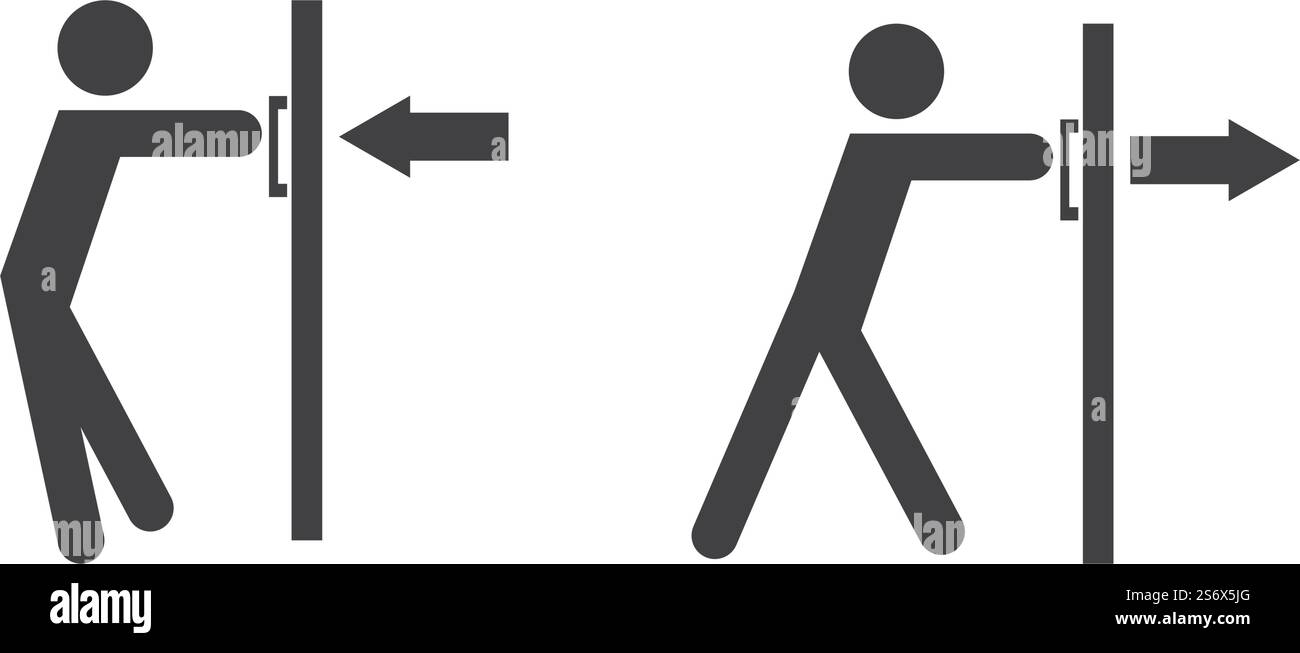 Push and pull door icon vector flat design Stock Vector Image & Art - Alamy