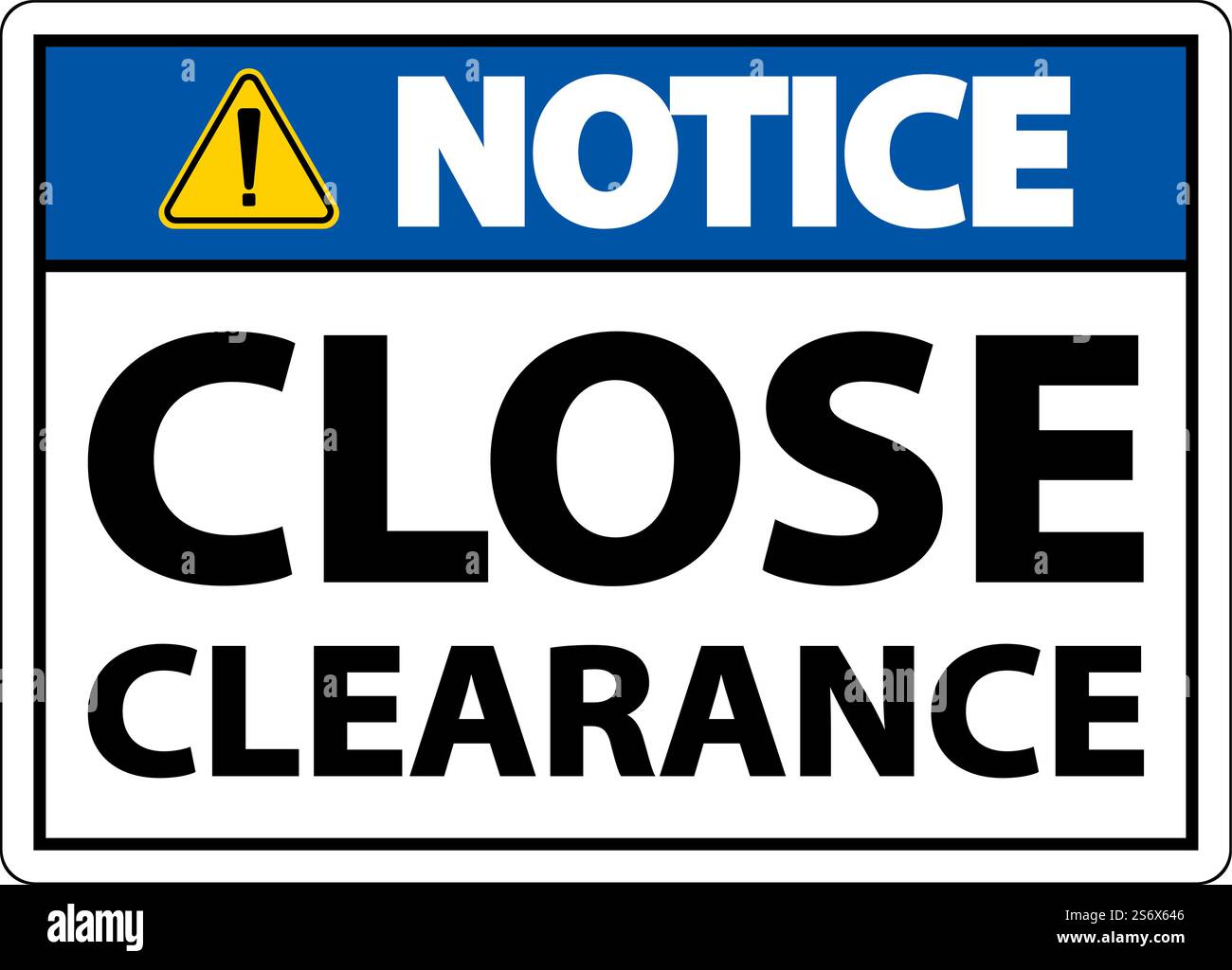 Notice Close Clearance Sign On White Background Stock Vector