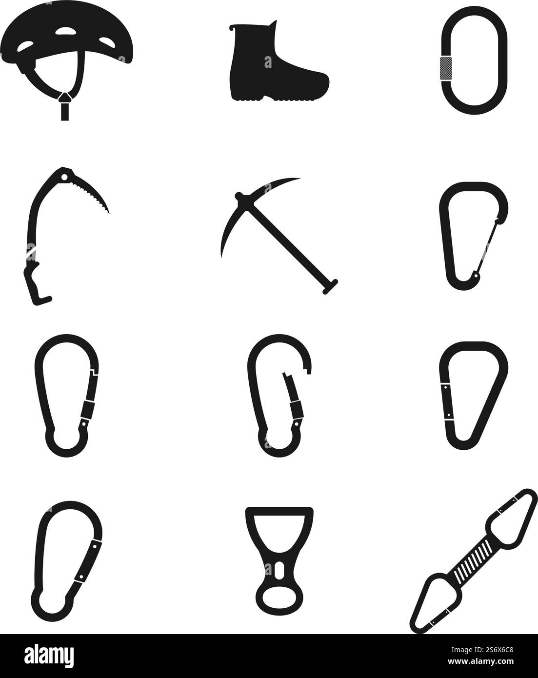 Climbing equipment icon set vector flat design template Stock Vector