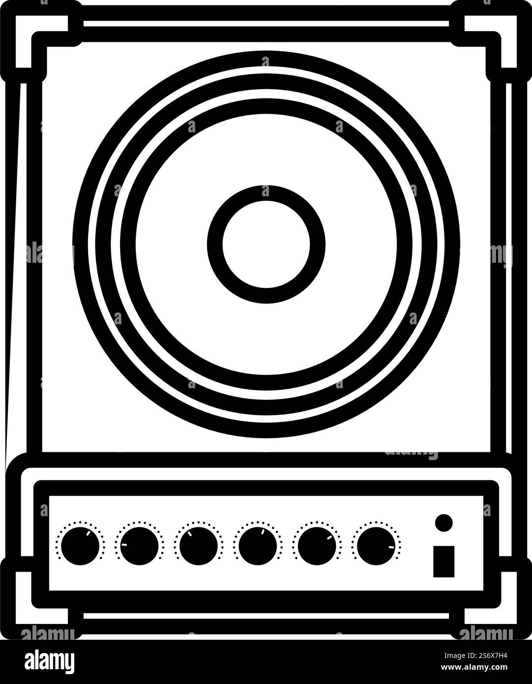 Audio Monitor Icon. Bold outline design with editable stroke width ...