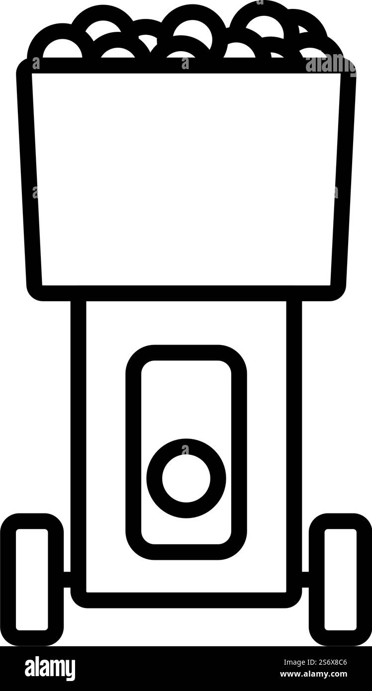 Tennis Serve Ball Machine Icon. Bold outline design with editable ...