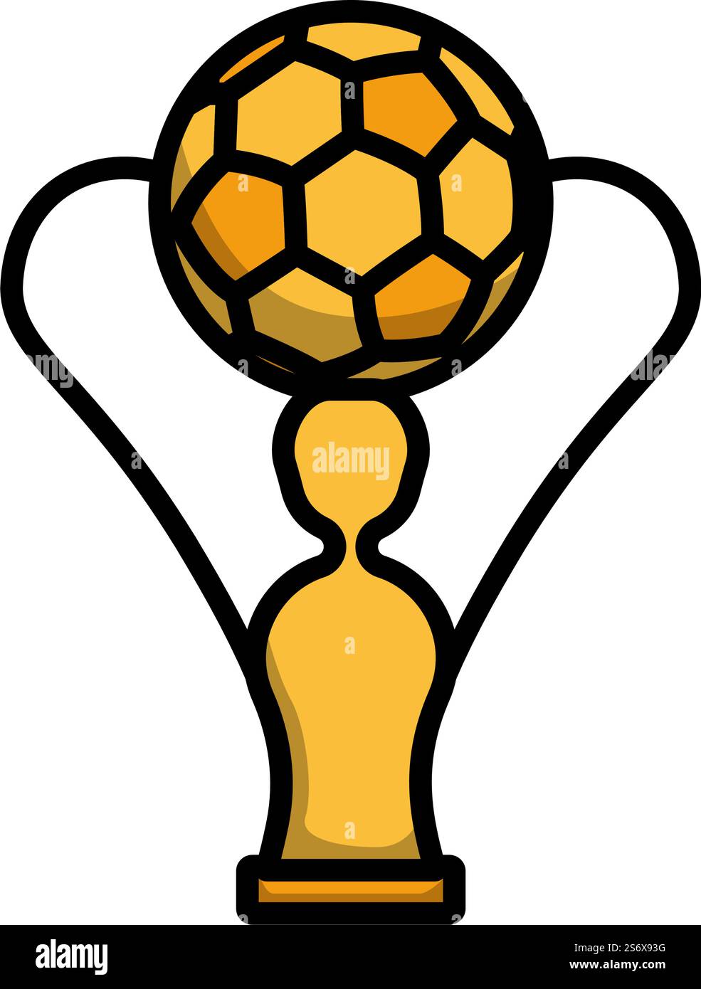 Icon Of Football Cup. Editable Bold Outline With Color Fill Design ...