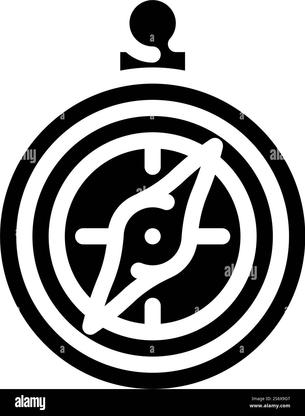 compass vintage glyph icon vector. compass vintage sign. isolated ...
