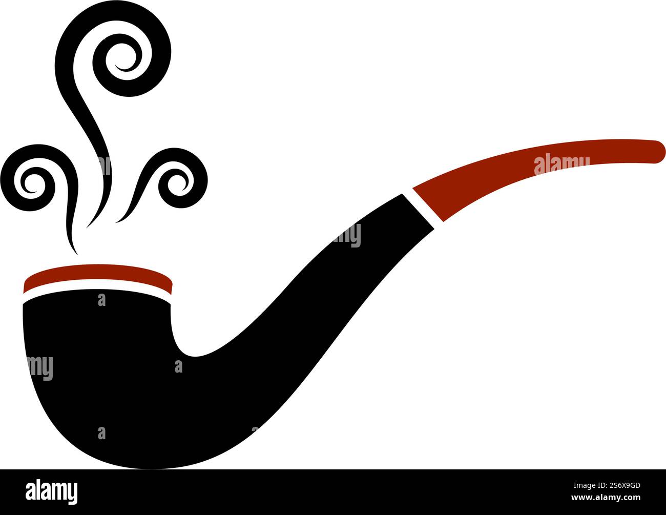 Smoking pipe icon flat Cut Out Stock Images & Pictures - Alamy