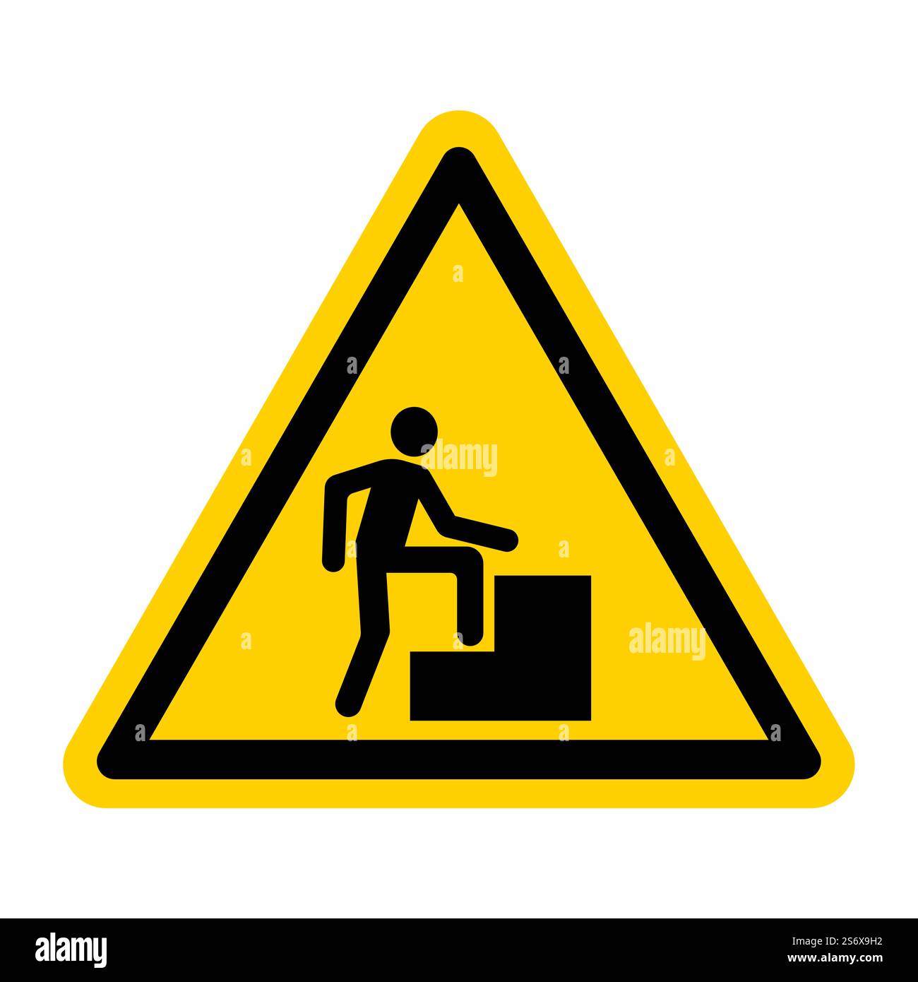 Caution Step Up Sign On White Background Stock Vector