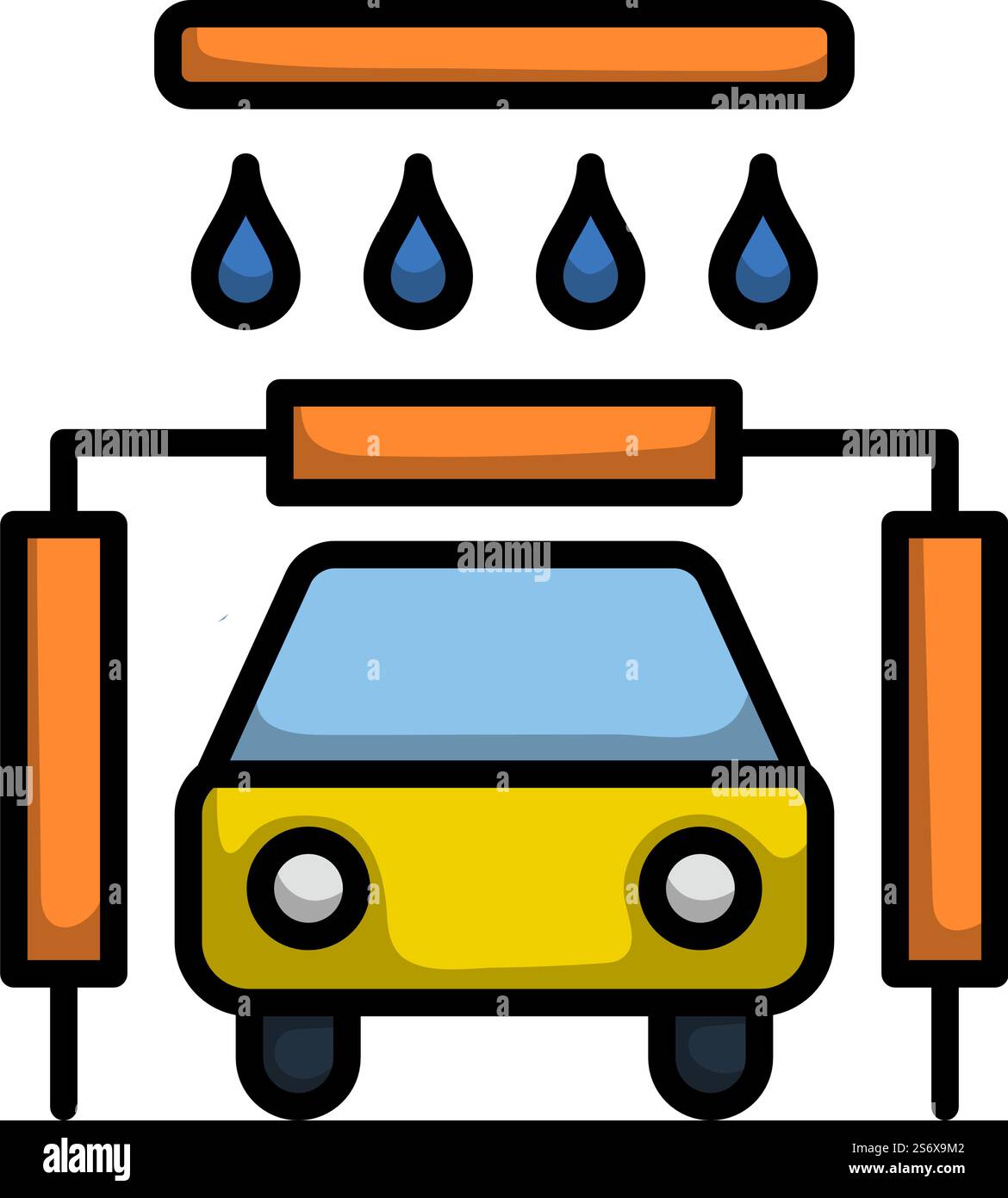 Car Wash Icon. Editable Bold Outline With Color Fill Design. Vector ...