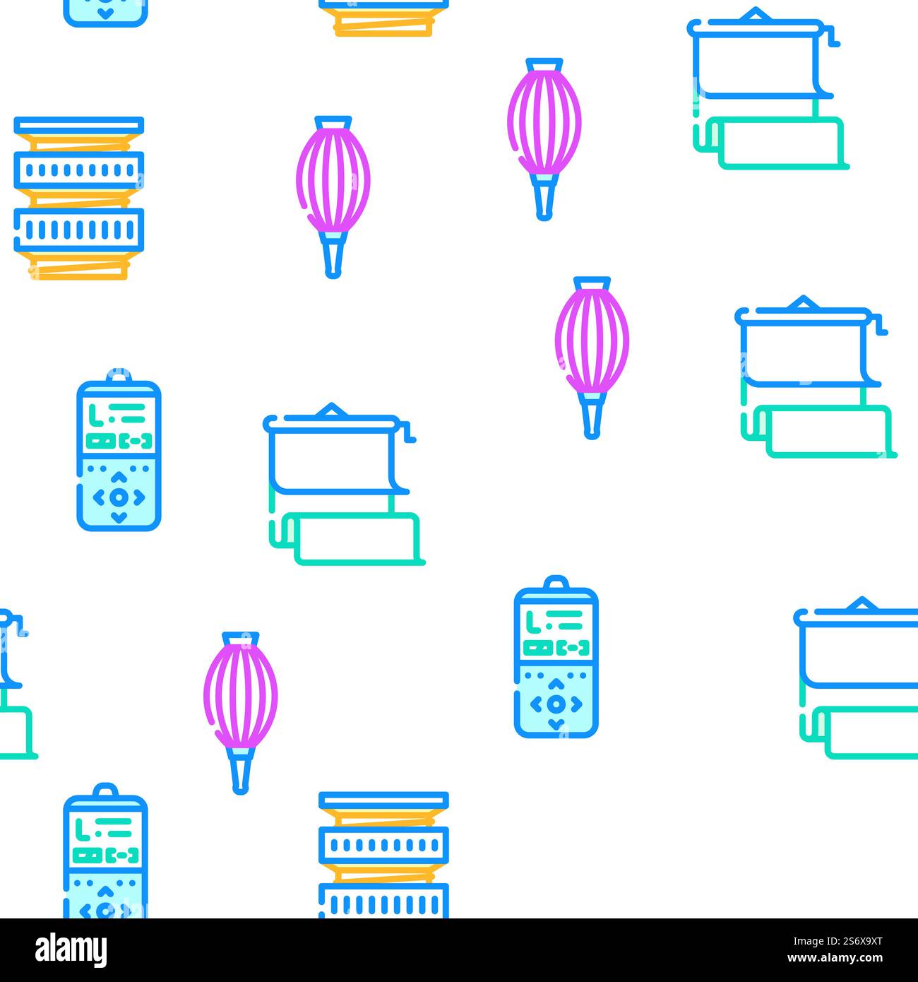Photography Tool And Accessory Vector Seamless Pattern Color Line ...