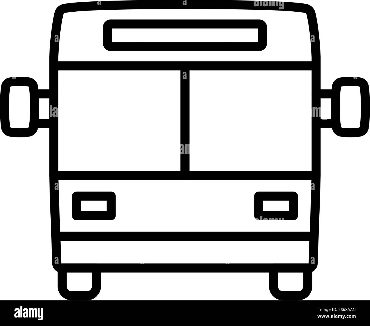 City Bus Icon. Bold outline design with editable stroke width. Vector ...