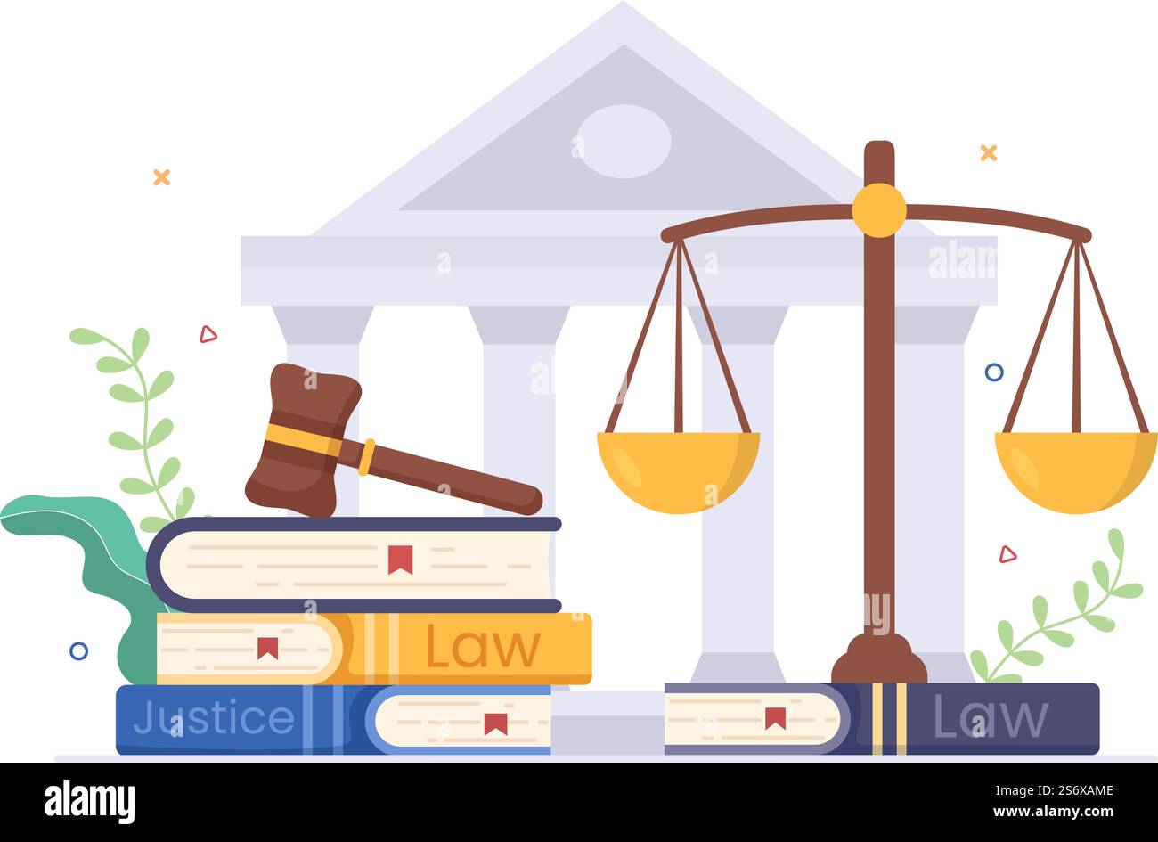 Lawyer, Attorney and Justice with Laws, Scales, Buildings, Book or ...