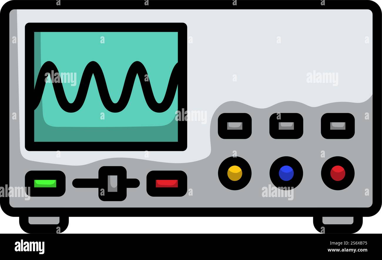 Oscilloscope Icon. Editable Bold Outline With Color Fill Design. Vector ...