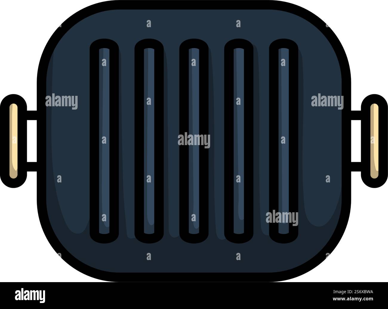 Icon Of Grill Pan. Editable Bold Outline With Color Fill Design. Vector ...