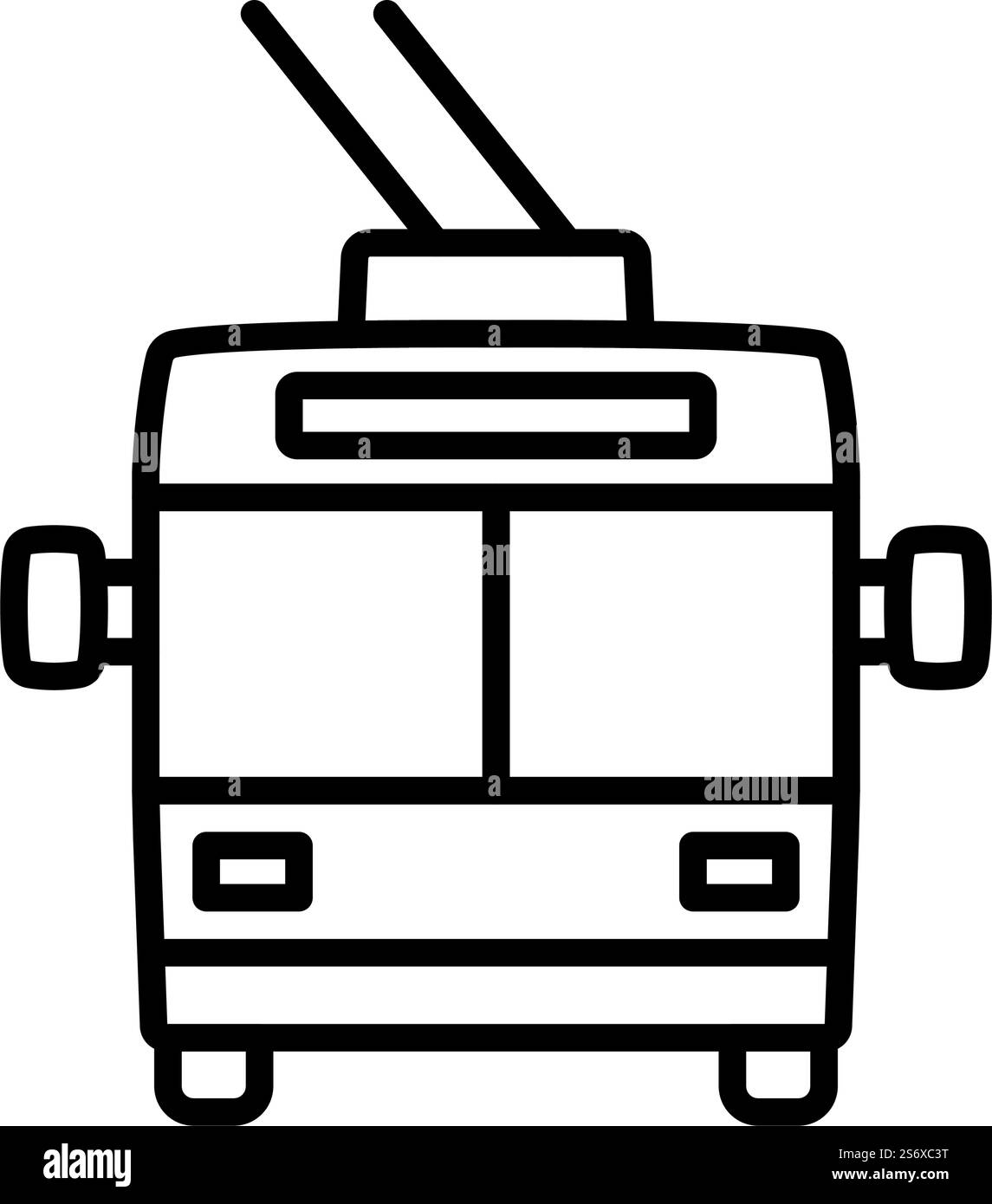 Trolleybus Icon. Bold outline design with editable stroke width. Vector ...