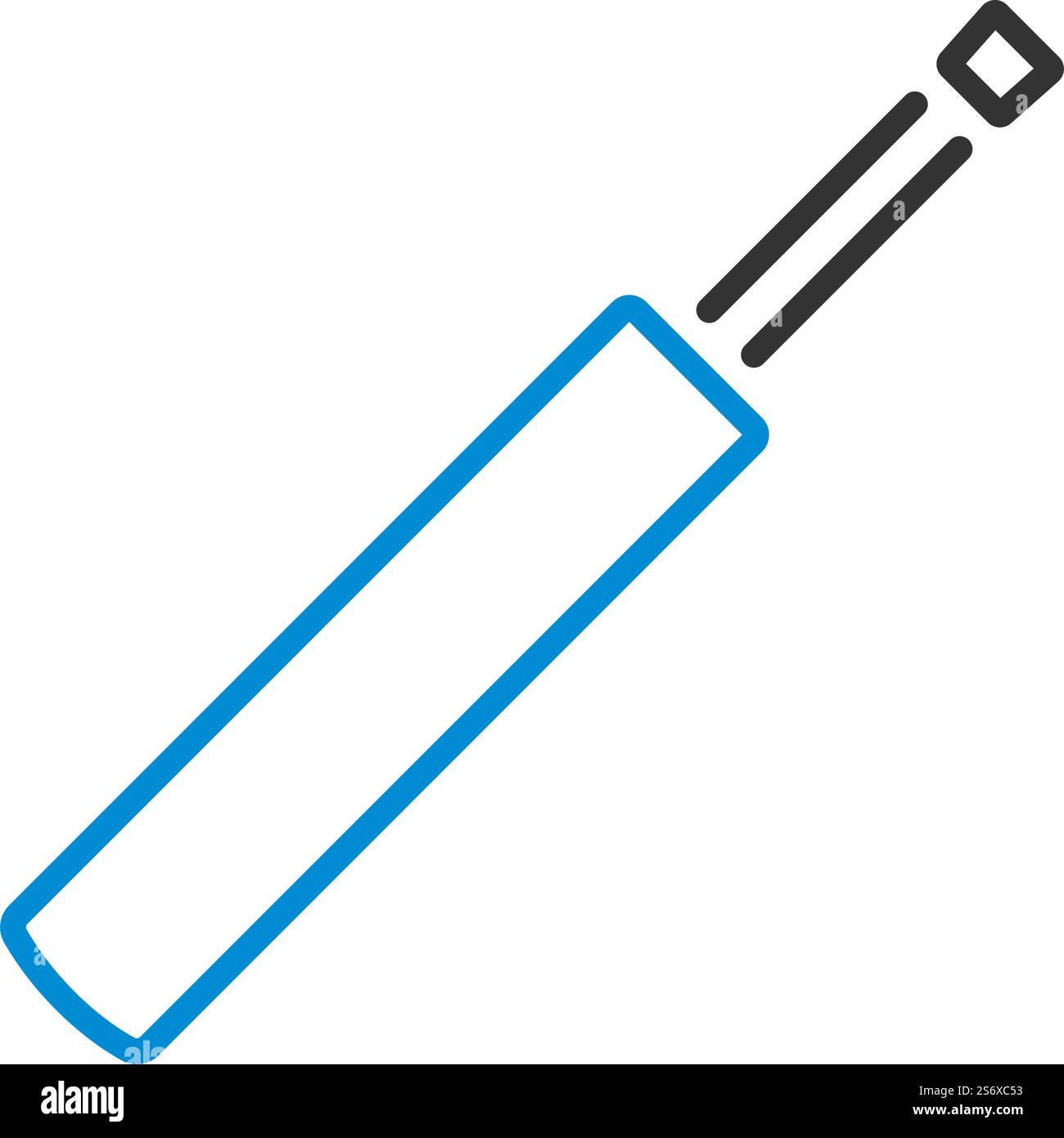 Cricket Bat Icon. Editable Bold Outline With Color Fill Design. Vector ...