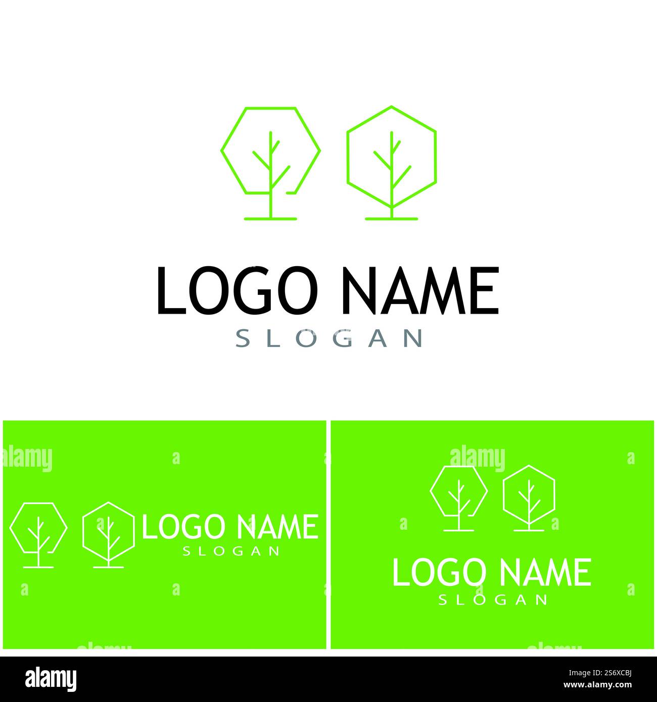 Tree Line Logo Template vector symbol nature Stock Vector Image & Art ...