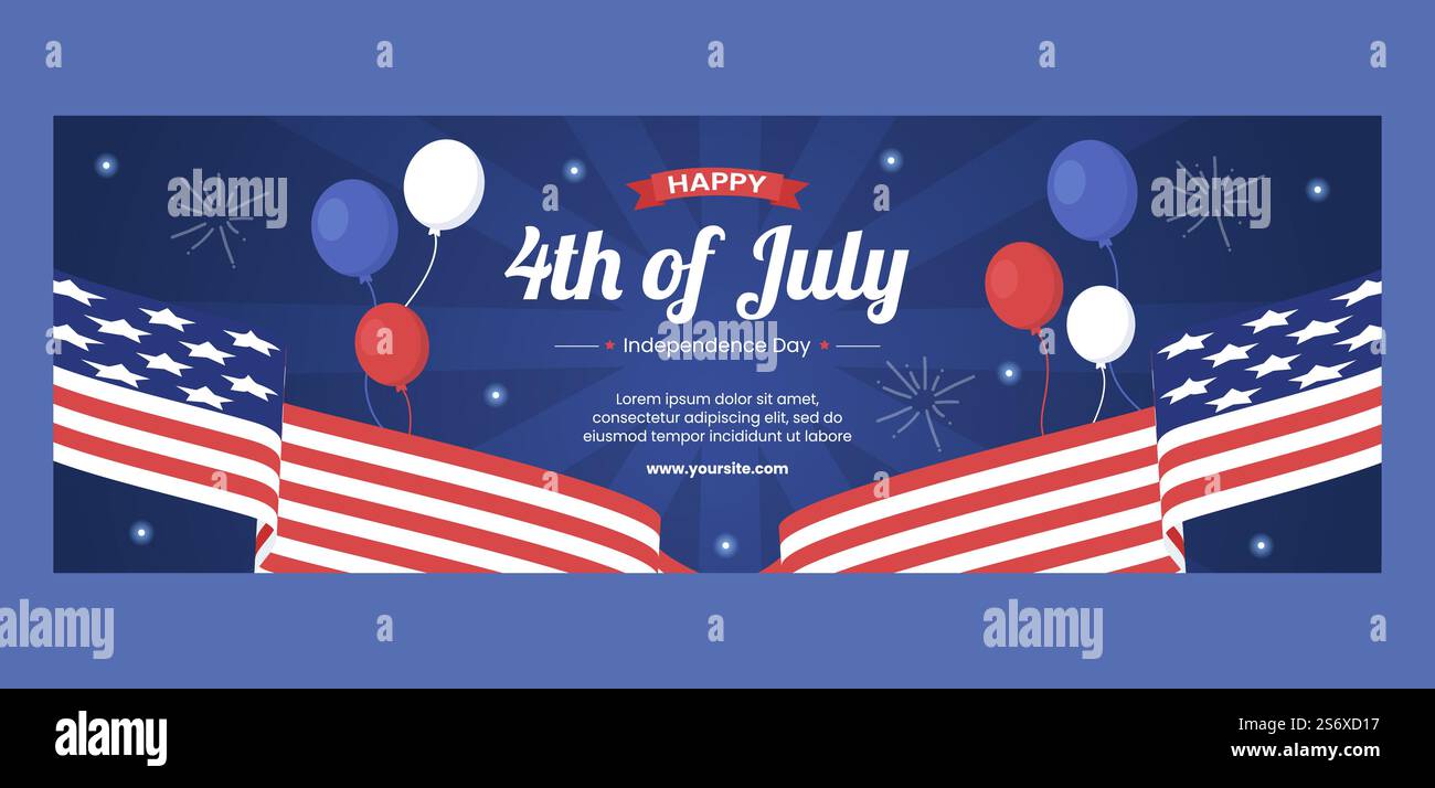 4th of July Happy Independence Day USA Twitch Header Cover Social Media ...