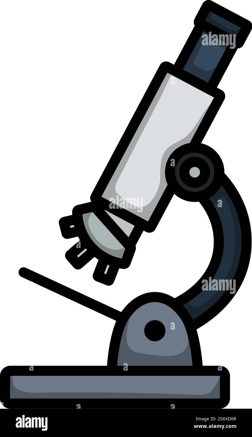 School Microscope Icon. Editable Bold Outline With Color Fill Design ...