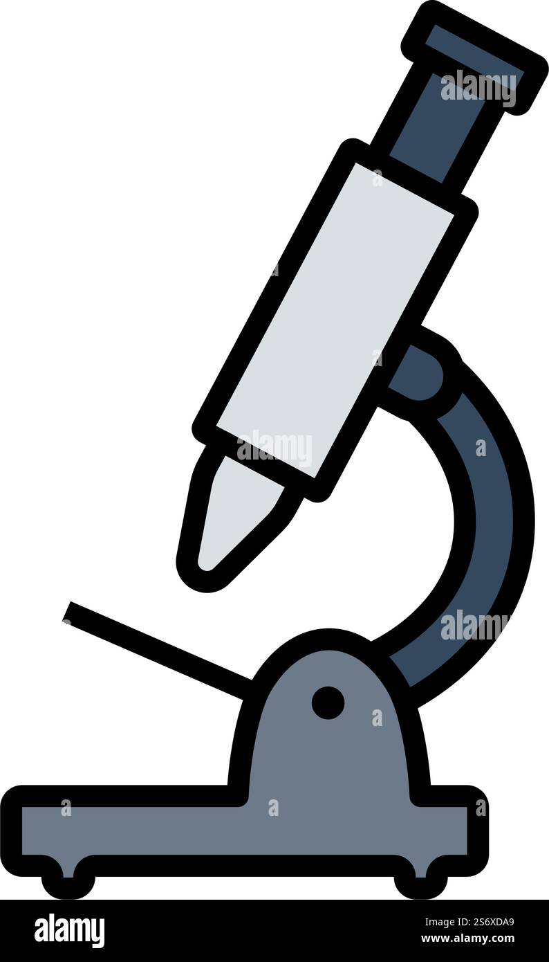 Icon Of School Microscope. Editable Bold Outline With Color Fill Design ...