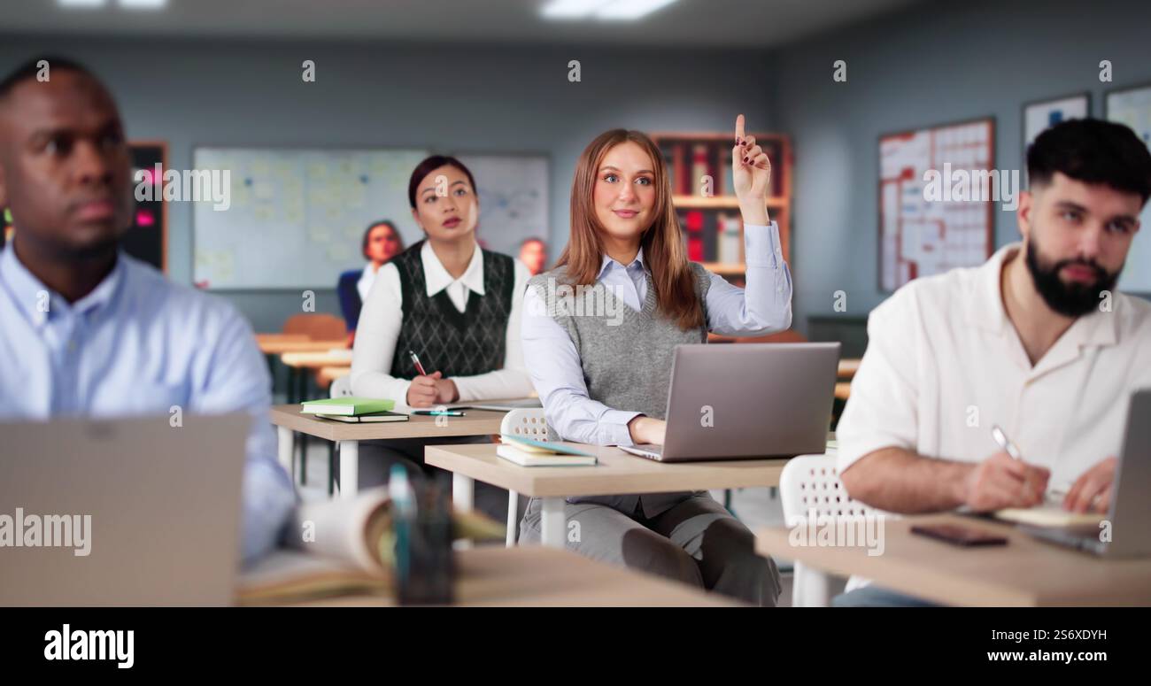 Student Question And Answer In Learning Class Stock Photo - Alamy