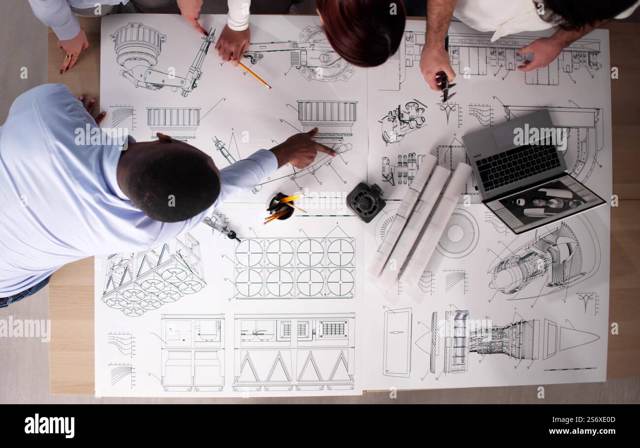 Mechanical Part Design Blueprint. Technical Document Paper Stock Photo ...
