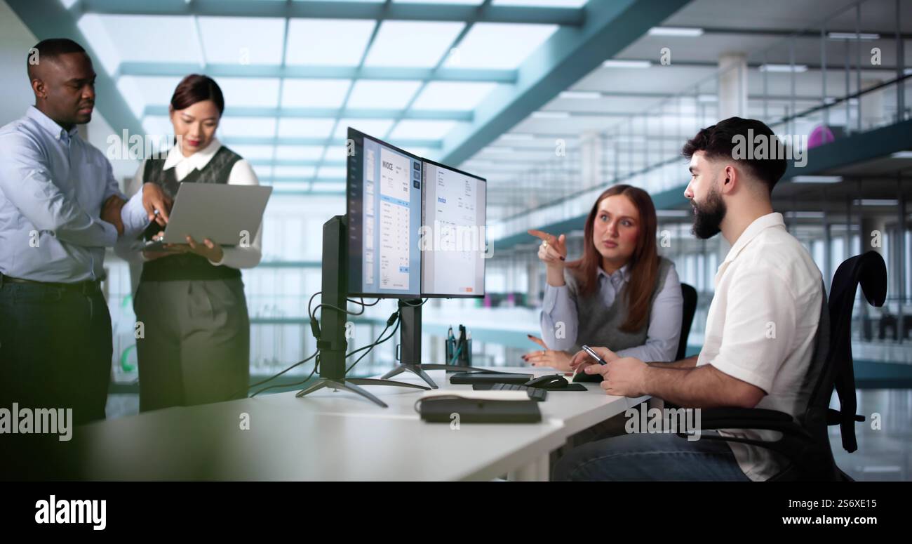 Online Digital E Invoice Statement On Computer Stock Photo