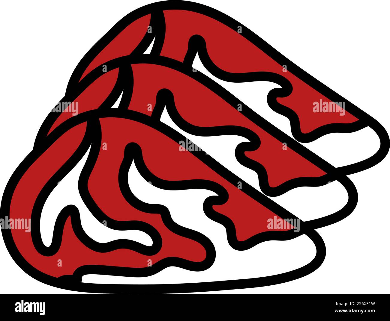 Raw Meat Steak Icon. Editable Bold Outline With Color Fill Design ...