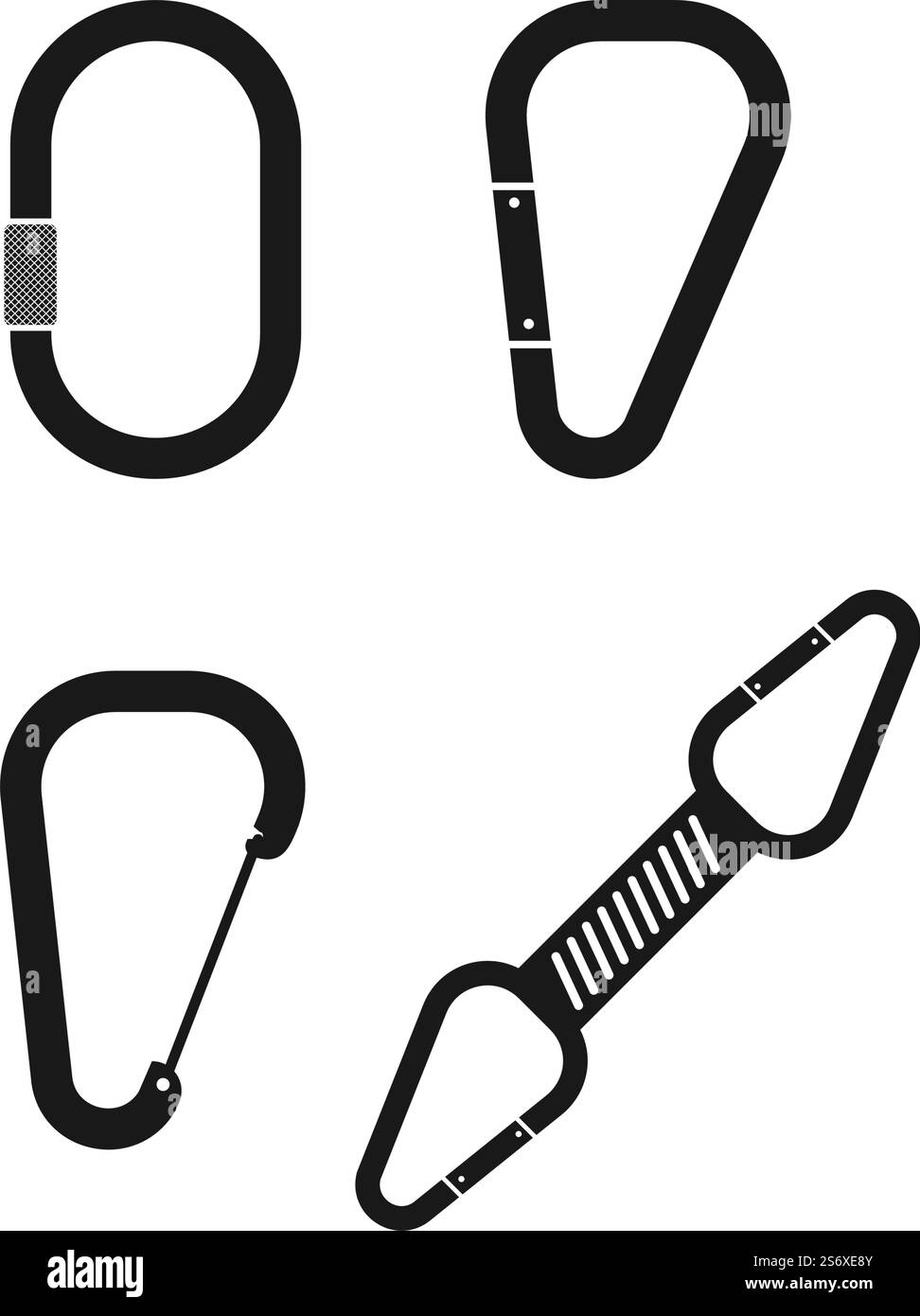 Climbing equipment icon set vector flat design template Stock Vector