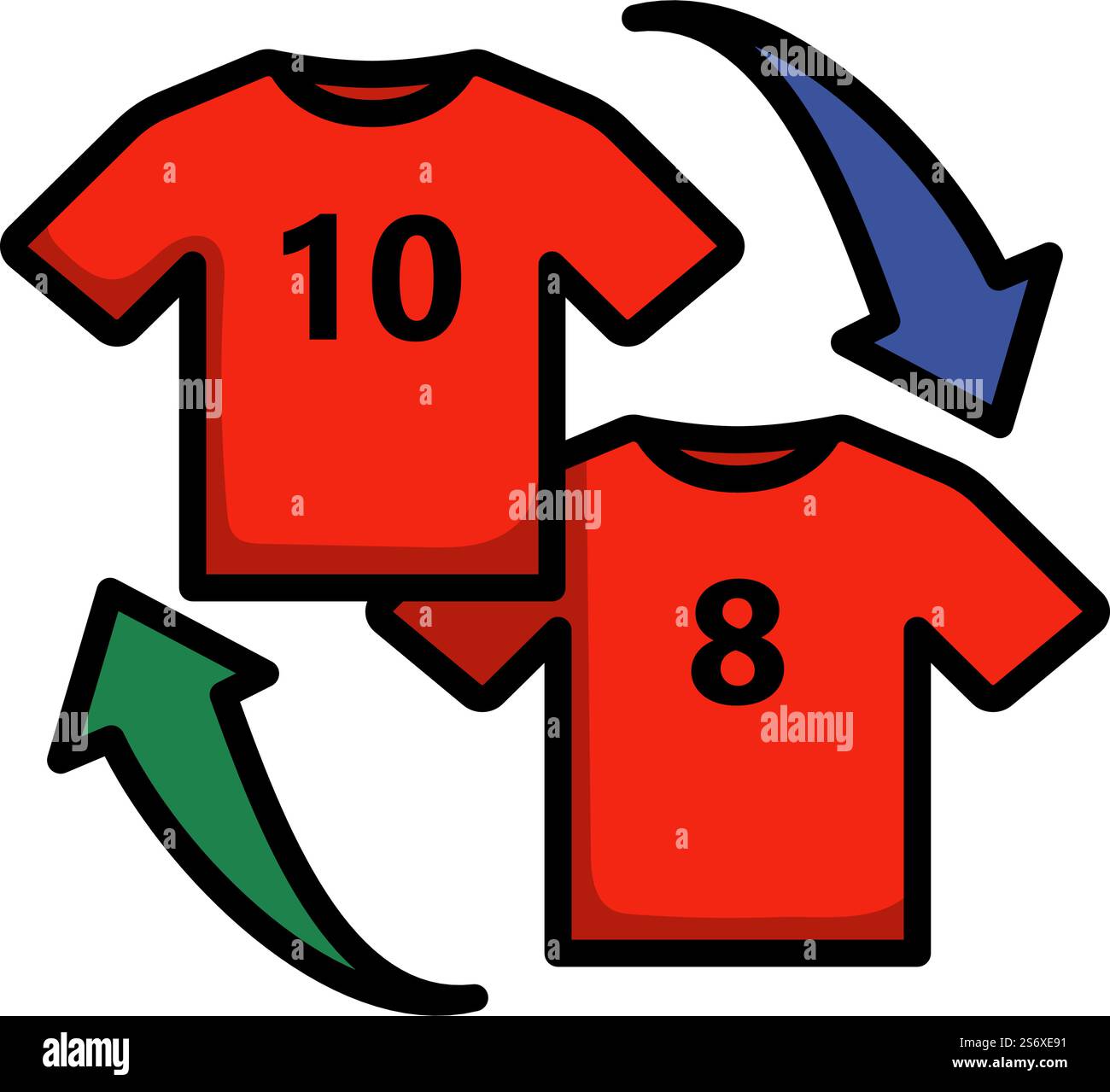 Icon Of Football Replace. Editable Bold Outline With Color Fill Design ...