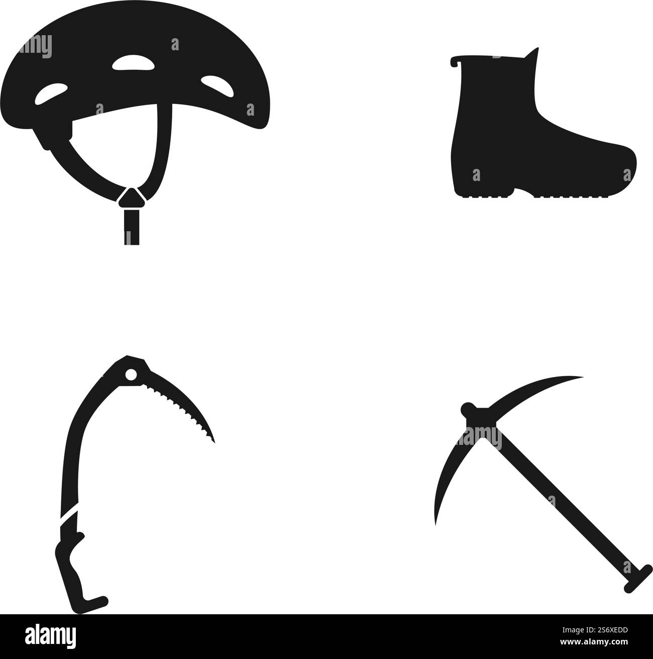 Climbing equipment icon set vector flat design template Stock Vector