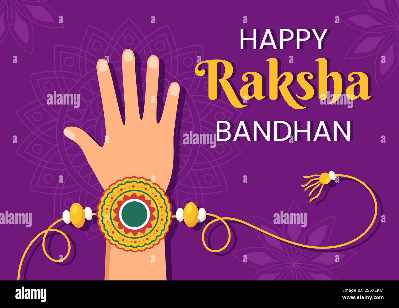 Happy Raksha Bandhan Cartoon Illustration with Sister Tying Rakhi on ...