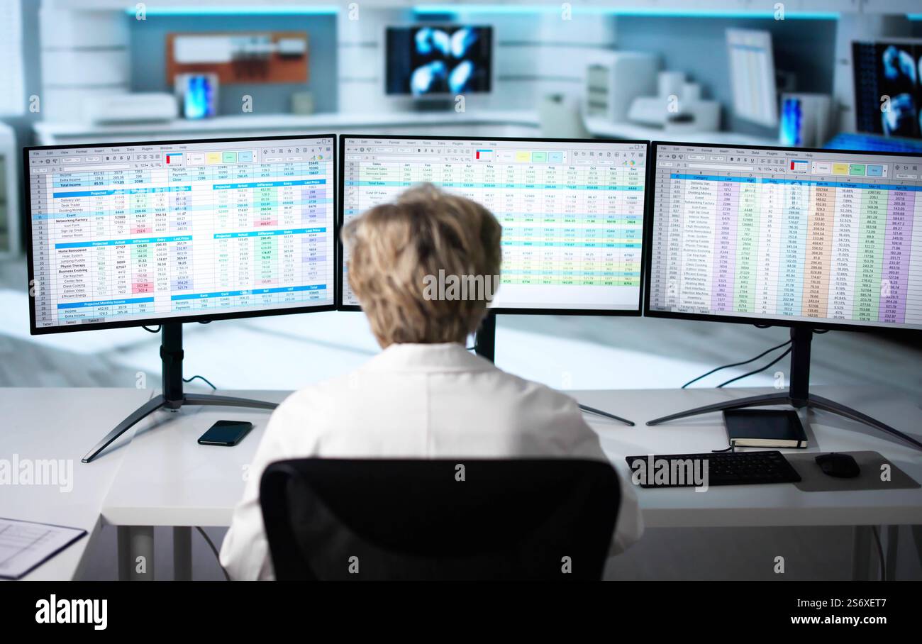 Medical Coding Bill And Billing Codes Spreadsheets Stock Photo