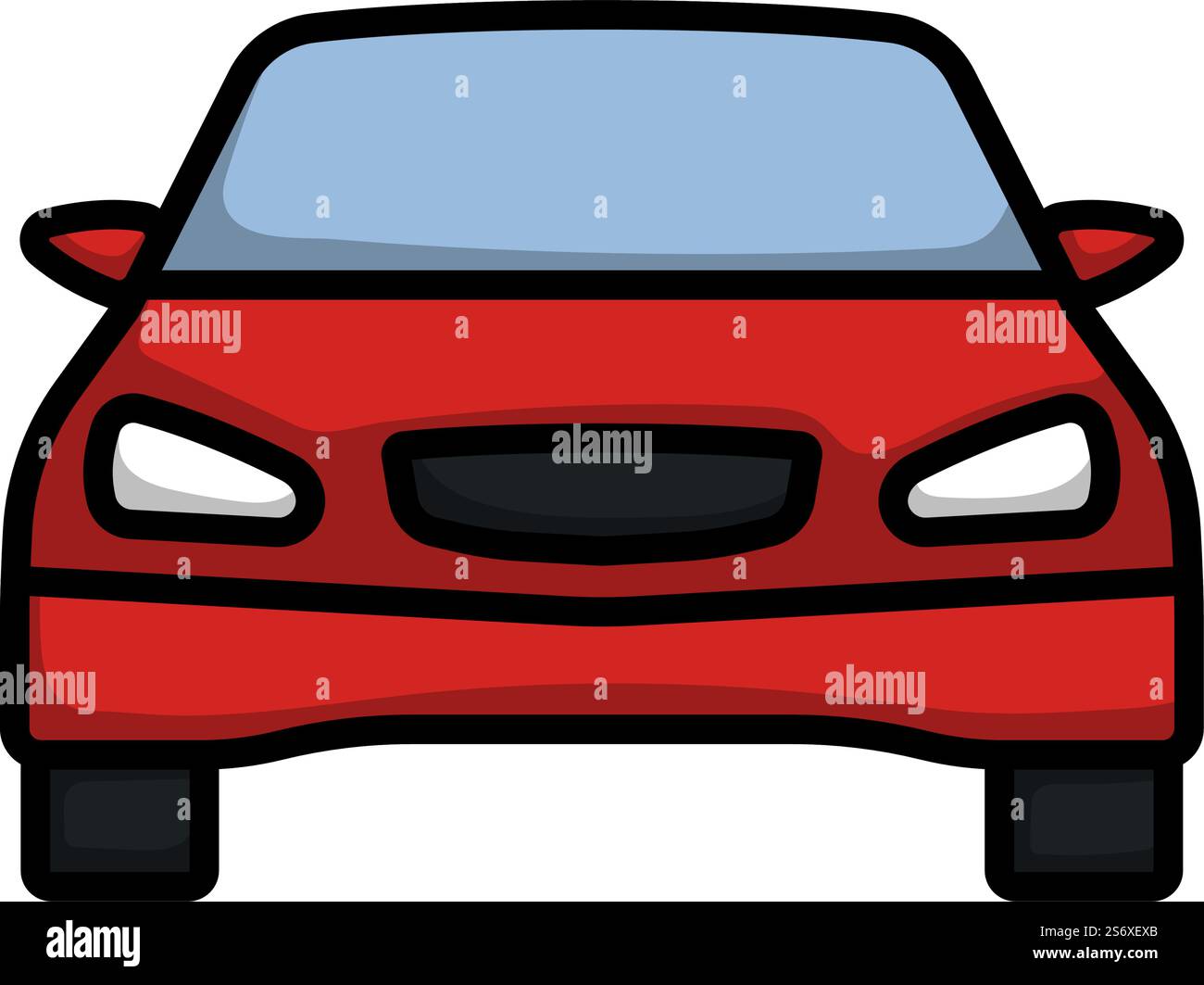 Sedan Car Icon. Editable Bold Outline With Color Fill Design. Vector ...