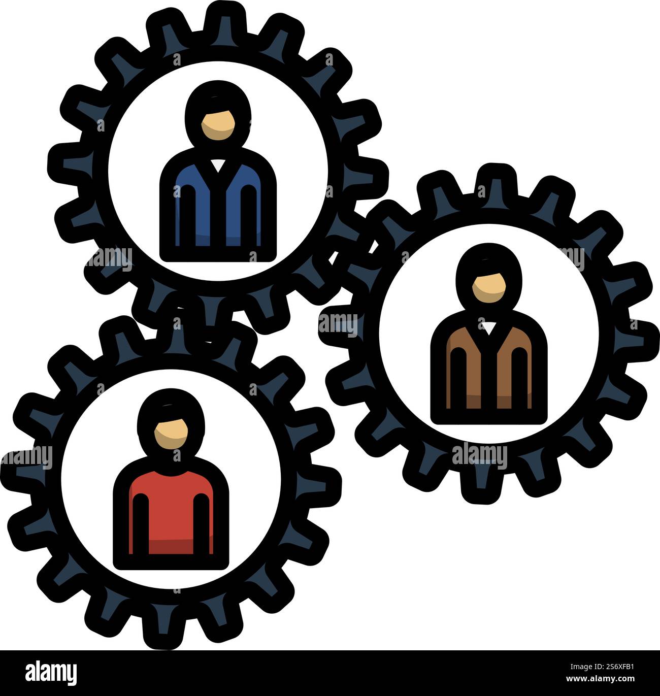 Teamwork Icon. Editable Bold Outline With Color Fill Design. Vector ...